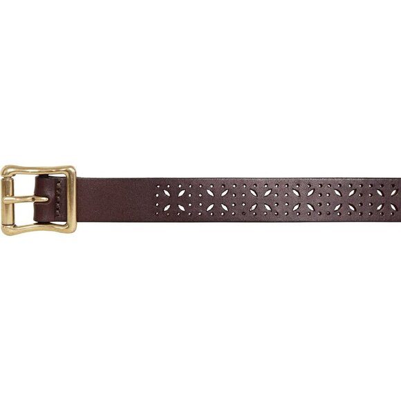 Women\'s Dark Brown Casual Genuine Leather Belts With Durable Metal Buckle